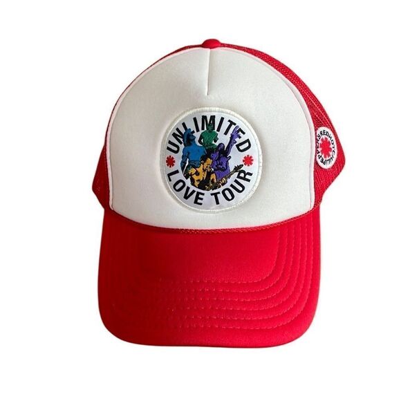 Red Hot Chili Pepper Unlimited Love Tour Snap Back Trucker Hart Red White OS - Picture 1 of 5